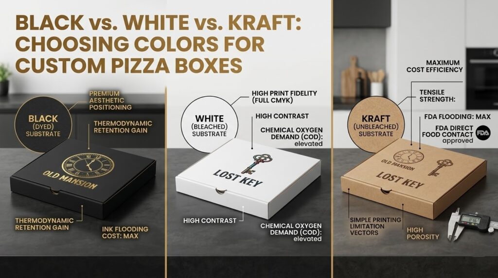 Black vs. White vs. Kraft: Choosing Colors for Custom Pizza Boxes