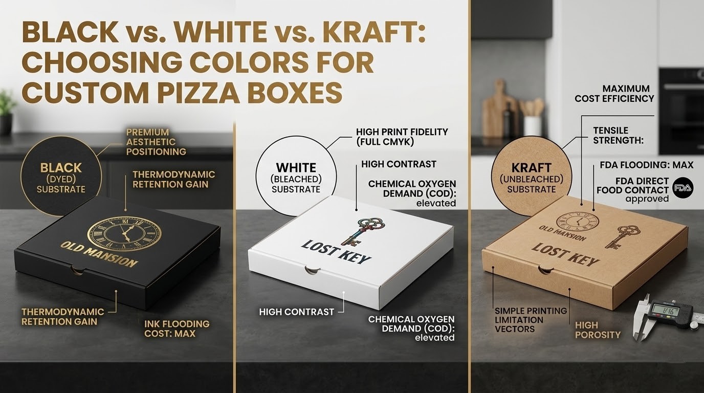 Black vs. White vs. Kraft: Choosing Colors for Custom Pizza Boxes